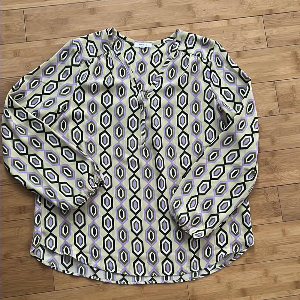 Pleione Geometric Patterned Women's Top